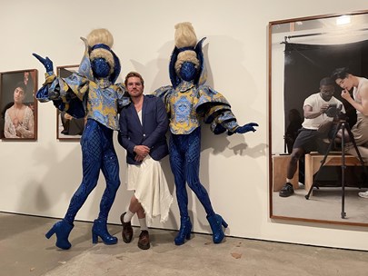 Brendan posing with the Huxley’s at an exhibition