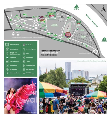 Map of the 2025 Midsumma Carnival layout