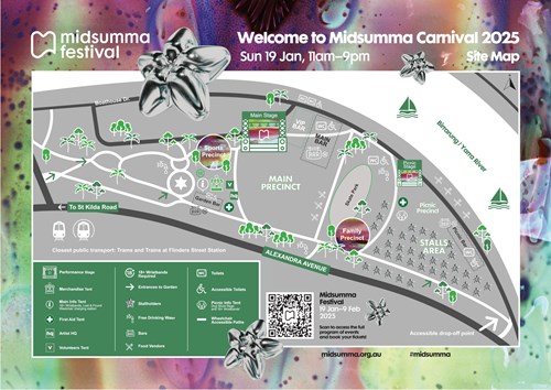 Map of the Carnival site in the Alexandra Gardens