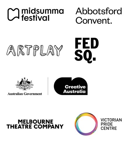 All the partner logos for the Queer Imaginings program